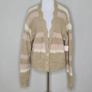 NWT Free People Fine Time Stripe Cardigan Sweater XS